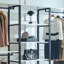 Garde-robe autoportante blanche en bois - Rangement très profond, chaleur et eau, tableau Stain Scratch E0 pour un look épuré et organisé avec tiroirs de rangement en métal, revêtement thermolaqué, matériaux, surface