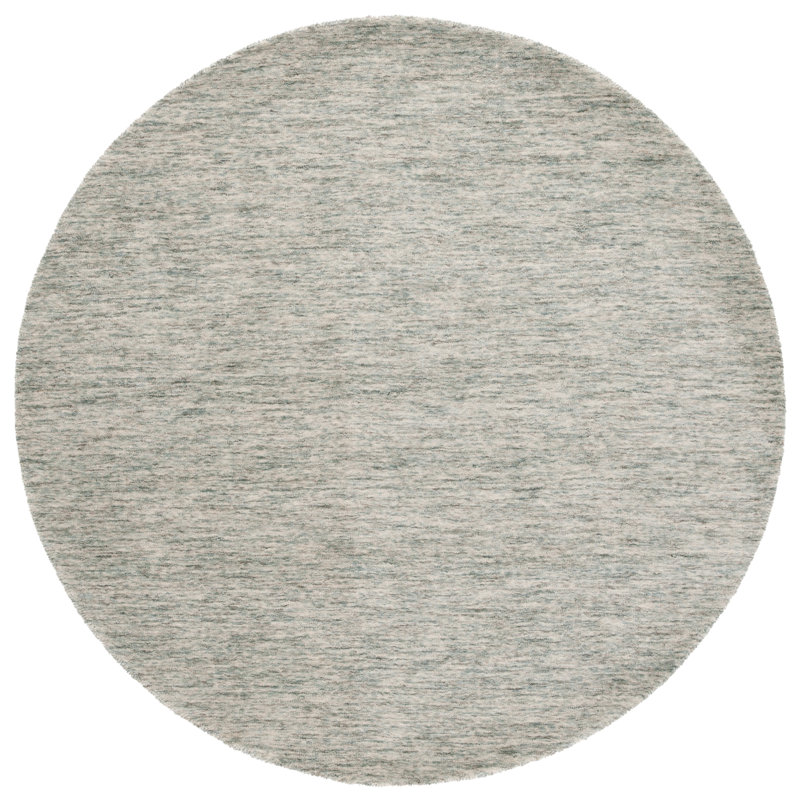Himalaya Handloomed Wool Cotton Rug in Teal, Round 6'