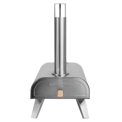 George Foreman GFWPPO1SSPC 12'' Wood Pellet Pizza Oven with Paddle & Carry Bag in Stainless Steel