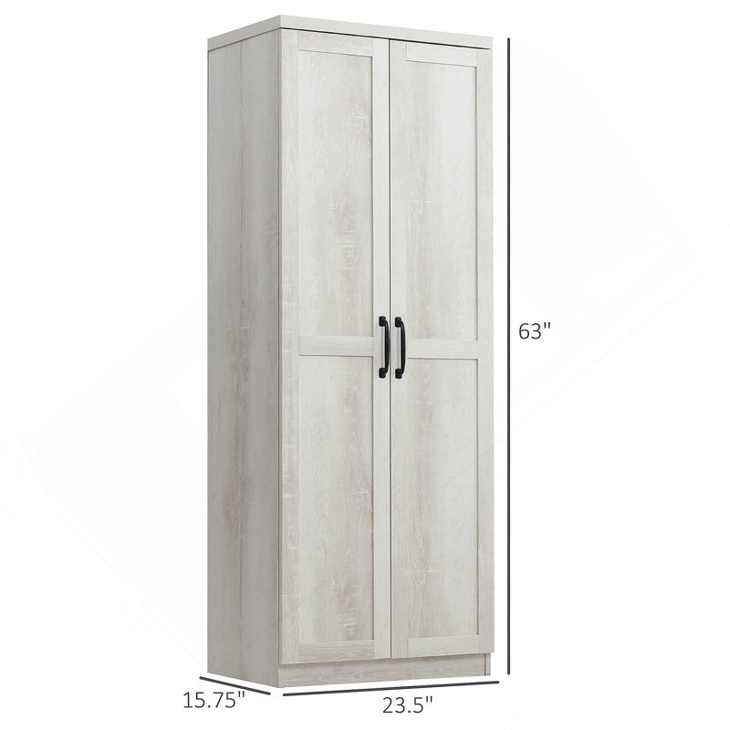 Pantry Cabinet With Adjustable Shelves, Doors, White