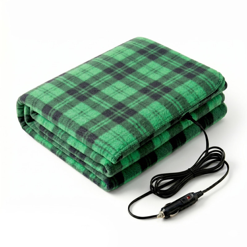 Couverture chauffante pour voiture Stalwart 12V, écossais vert, Vert