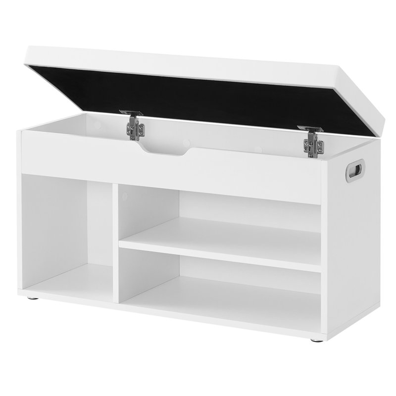 6 Pair Shoe Storage Bench, Cloud White, 17.3" H x 31.5" W x 11.8" D