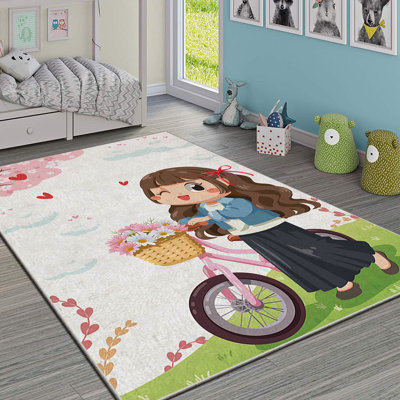 Tapis luxueux (2,6 x 4,6 pieds), 100% polyester, 740 g / m² | Tissu de velours doux, envers en feutre antidérapant, éponge stratifiée pour le confort | Antibactérien, lavable à la machine à 30 ° C | Élégante décoration intérieure