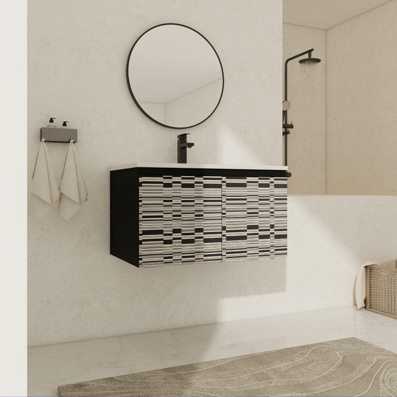 Meuble-lavabo simple 30 po avec comptoir en céramique Paydon