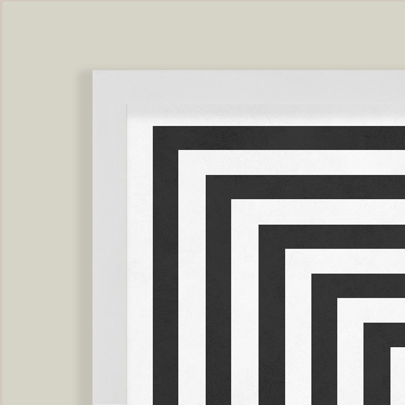 "Lignes noires et blanches", art texturé encadré, Blanc, H 48 po x l 36 po