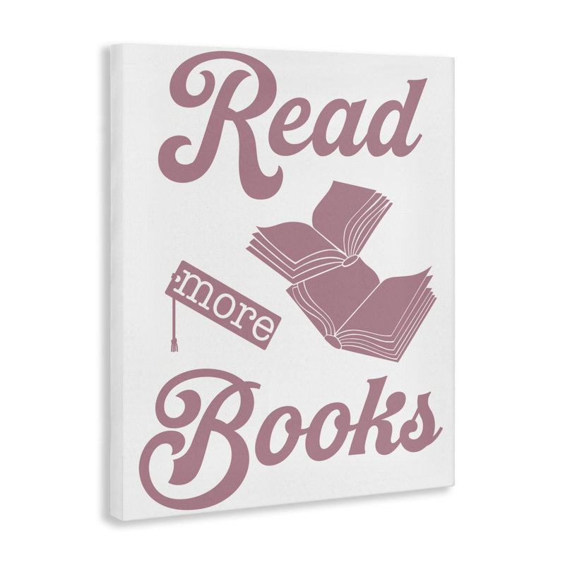 Lire plus de livres, toile rose, design par Marcus Prime, H 48 po x l 36 po