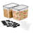 Sorbus Food Storage Containers - Pack of 2 with Air Tight, Four-Way Snap Lids