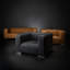 Chaise avec accoudoirs en cuir véritable 38,19 po Lashounda CAL117-114248291