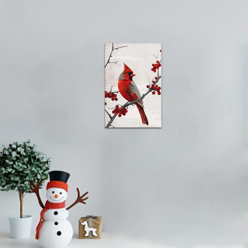 Art mural sur toile sans cadre rouge 24 "x 36"
