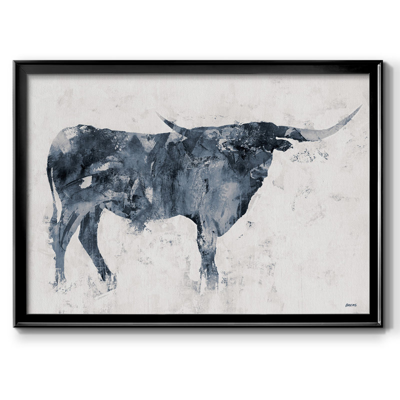 Long Horn Alt V2, reproduction d'art sur toile, H 26 po x l 38 po x P 1,5 po, Noir