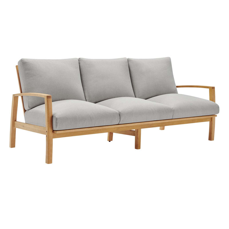 Ensemble de canapé en bois d'eucalyptus avec 2 fauteuils et table de salle à manger Orlean
