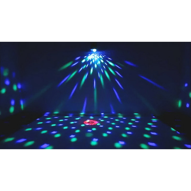 3-In-1 Party Light Projectorwith Disco Ball, Dual Laser & Sound-Activated UV Blacklight