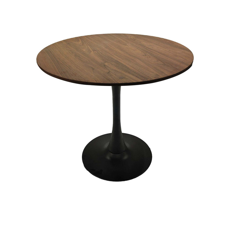 31.5" Walnut Color Round Dining Table, Tulip Table Kitchen Dining Table 2-4 People With MDF Table Top & Pedestal Base, Mid-Century End Table Leisure Coffee Table Office Living Room Table