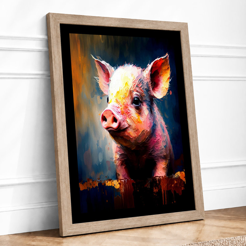 Luminous Pig Modern - Print, A4 - 29.7 x 21.0 cm, Oak