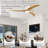 Parzy 52.04" Flush Mount Ceiling Fan Solid Wood Blades Ceiling Fan With Light With Remote Control-138173395-138173394