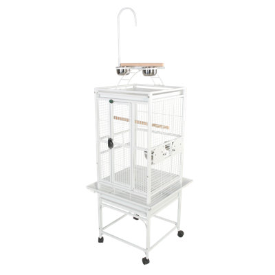 Chonda 54'' Iron Play Top Floor Bird Cage with Wheels
