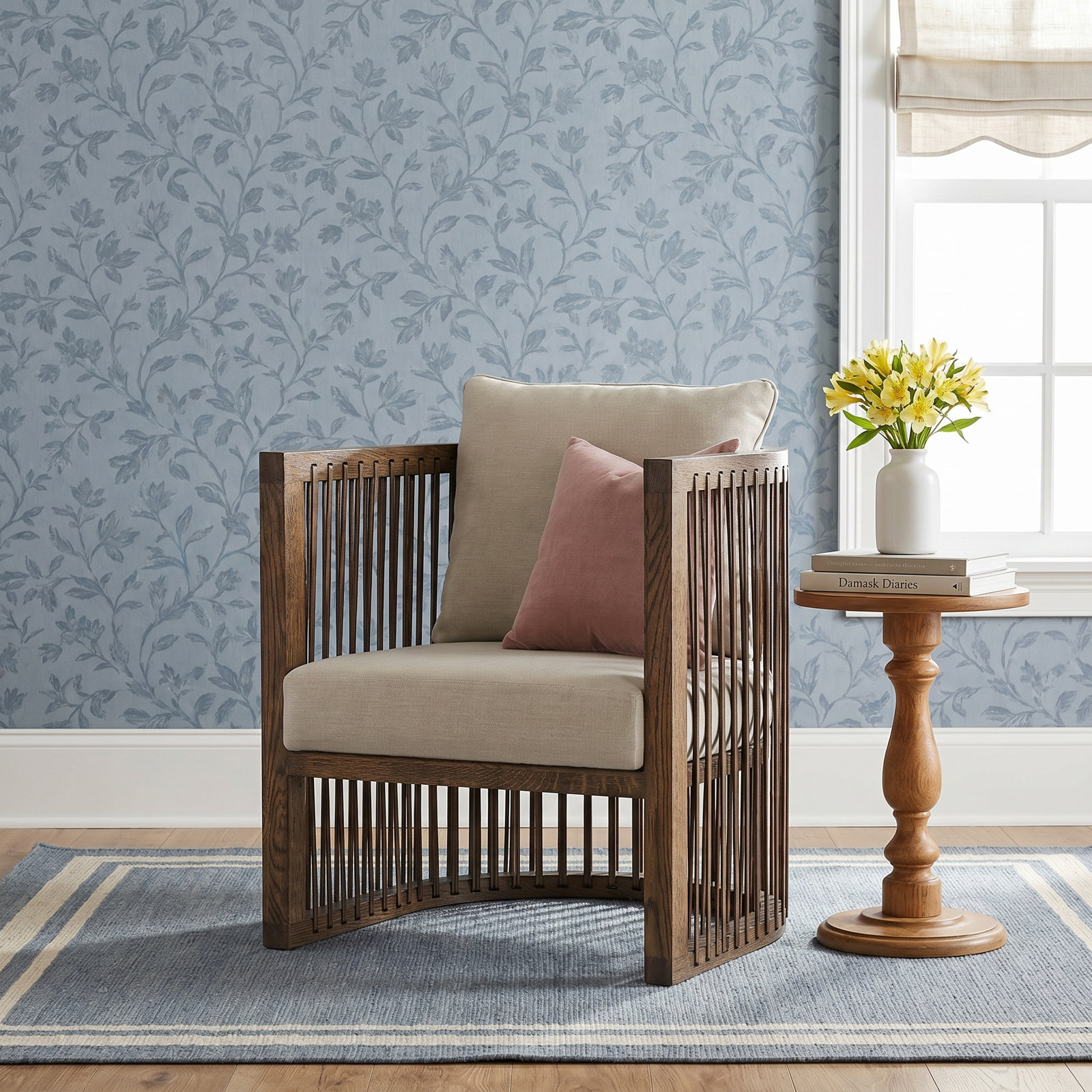CC Upholstered Accent Chair, Black Linen Blend