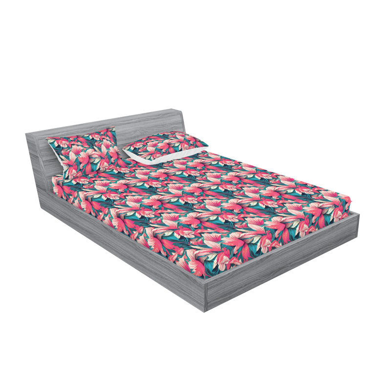 Drap-housse et taies décoratives 3 pièces Ambesonne, Ensemble de draps pour grand lit avec 2 taies d'or