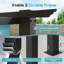 Pergola d'extérieur en métal avec auvent rétractable et support d'ancrage l 12 pi x P 10 pi