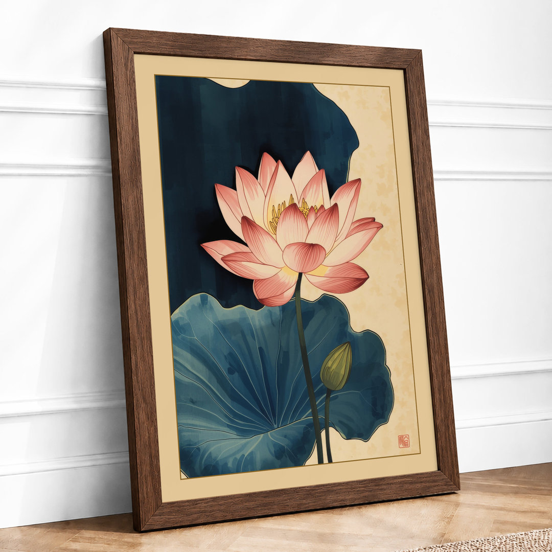 Lotus and Lily Pads Botanical - Framed Print