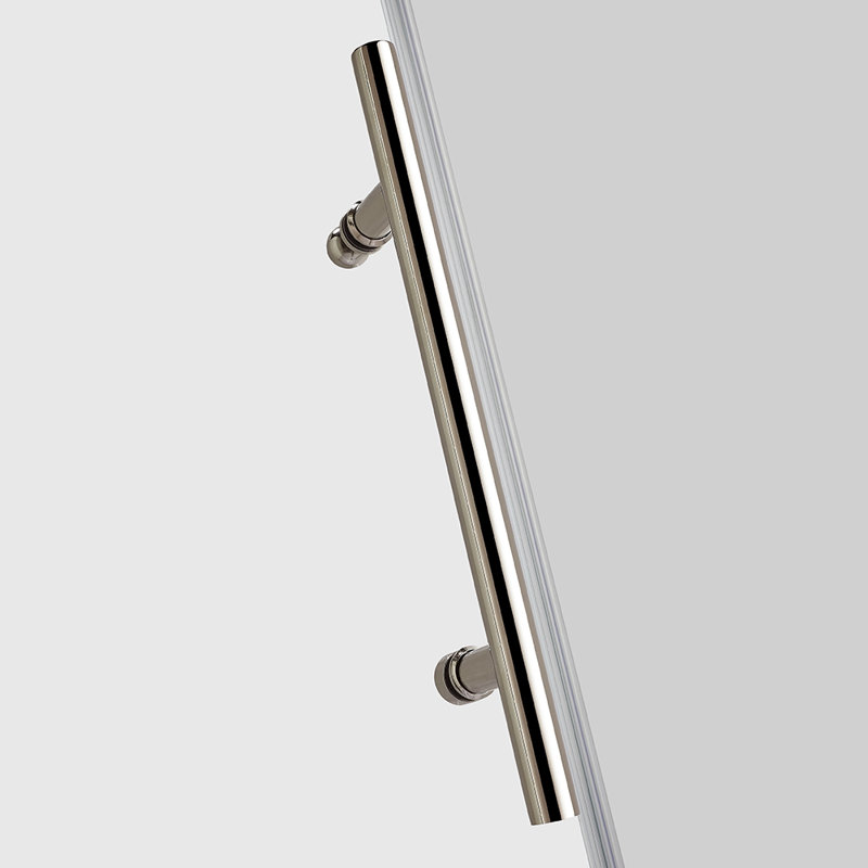 Brushed Nickel Frameless Sliding Shower Door with Clear Glass