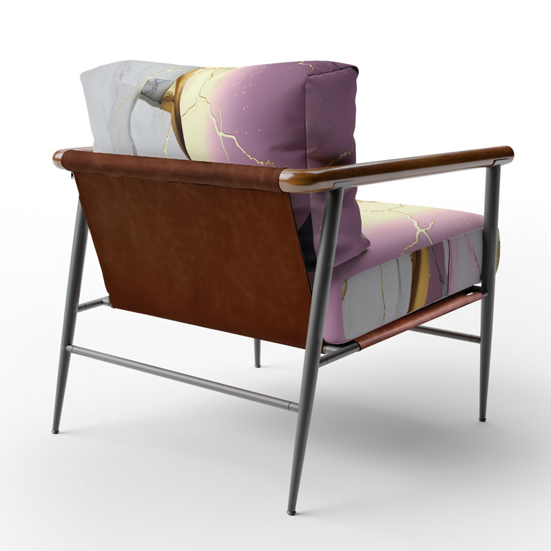 Cress - Fauteuil d'appoint rembourré en marbre, Noir, noir, noir, noir