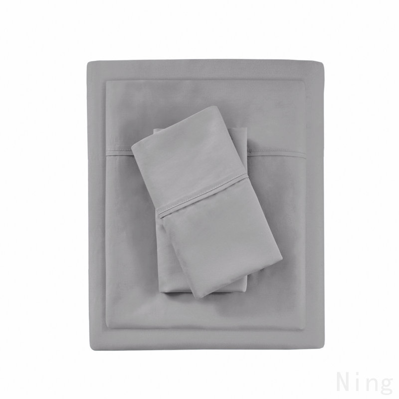 4-Piece Full HeiQ Smart Temperature Cotton Blend Sheet Set, Grey