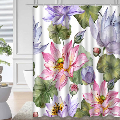 Green Waterproof Shower Curtain,Shower Curtains for Bathroom with 12 Hooks