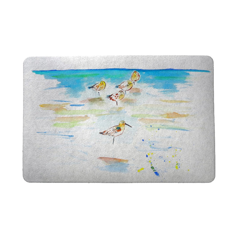 Tapis d’extérieur anti-dérapant 18" x 26" anti-dérapant cinq sanderlings Lokey