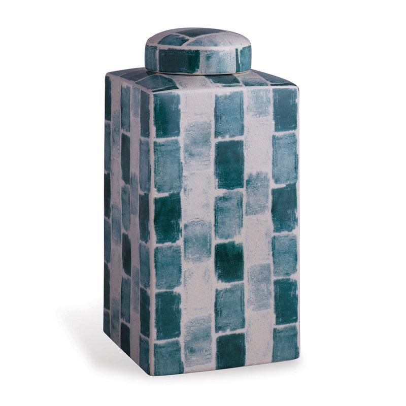 Celadon/Green Porcelain Table Vase, 13" H x 6" W x 6" D