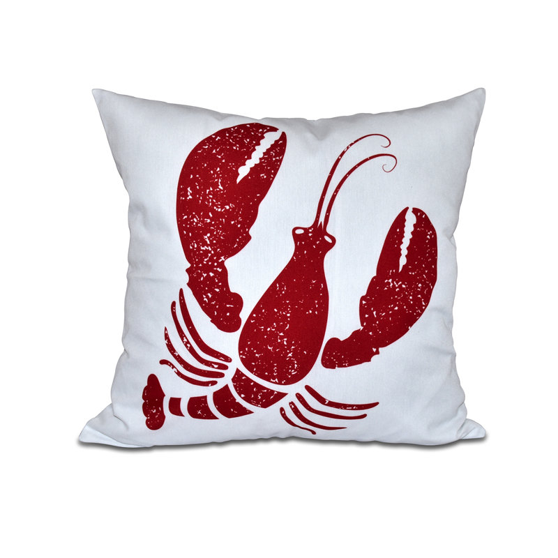 Housse de coussin pour l’extérieur carrée Lobster, 18 po x 18 po, Blanc