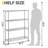 35In.W 4-Tier Freestanding Storage Shelf Adjustable Shelf Spacing without Weels