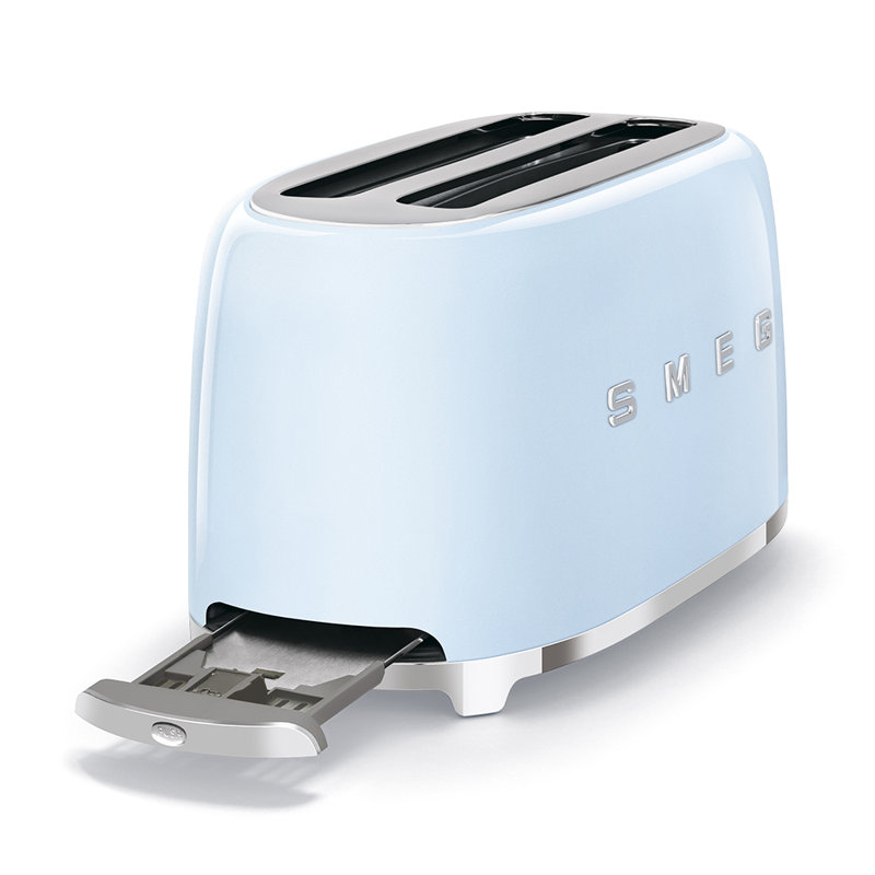 SMEG 50's Retro Style Aesthetic 4 Slice Toaster, Pastel Blue