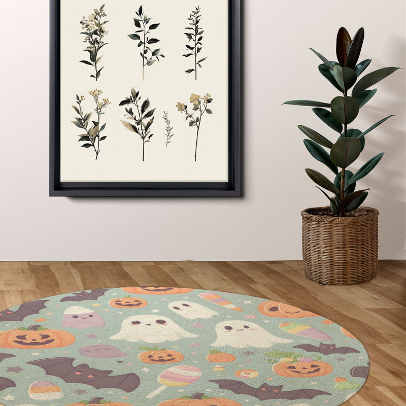 Tapis tressé Soft Phantom Glow, Rond 5 pi