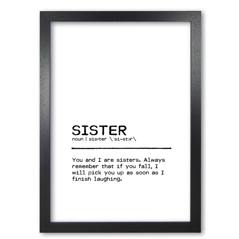 Sister Fall - Print, 30 cm H x 21 cm W x 5 cm D, Black Grain Frame