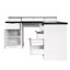 Bureau en L 59 po cannelé avec station de charge et armoire de rangement 59 po Modern-131552749