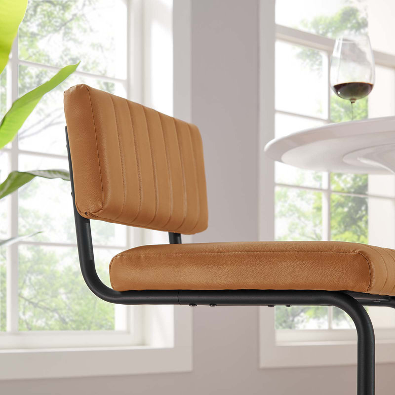 Modway Parity Vegan Leather Counter Stools, Tan, Bar Stool (30.5" Seat Height)