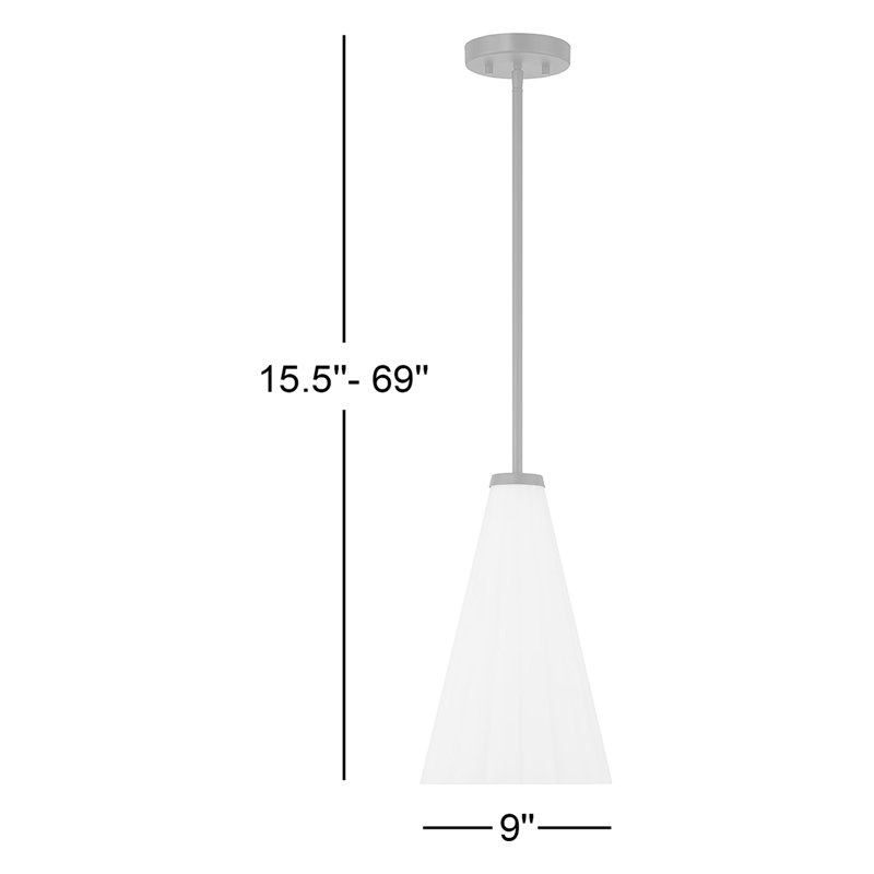 Keili 1 - Light Bell Cone Pendant in Matte Black, Matte Black