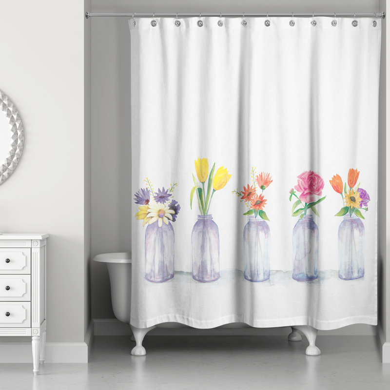 Rideau de douche simple floral Kwan