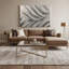Art mural horizontal sur toile à rayures horizontales blanc argenté gris-509209435