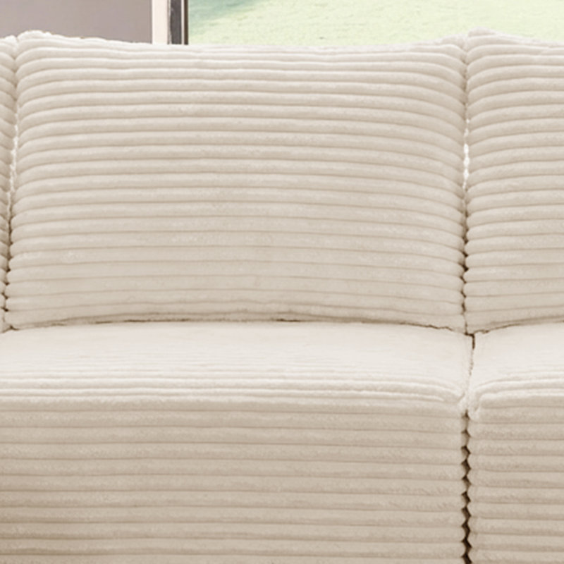Kapellen Upholstered Armless Chair, Beige, 23.6"H x 25.6"W x 35.4"D