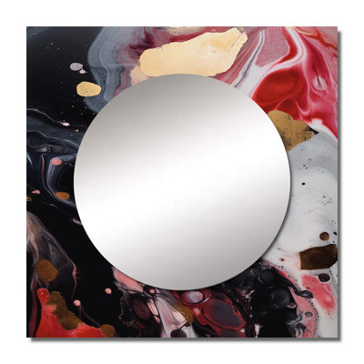 Huxtyn - Abstract Marble Large Square Mirror Wall Decor For Bedroom
