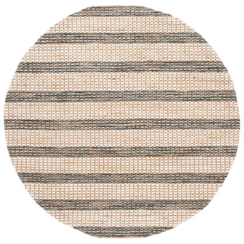 Jute / sisal touffeté à la main Inge Martha Stewart; Laine Tapis d'intérieur en coton rayé, Rond 6 pi 0 po x 6 pi 0 po