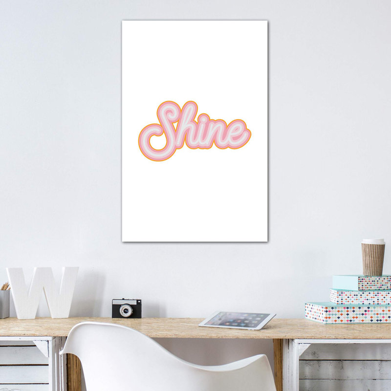 Shine - reproduction d'art textuel, Toile tendue, Pas de tapis, H 40 po x l 26 po x P 1,5 po