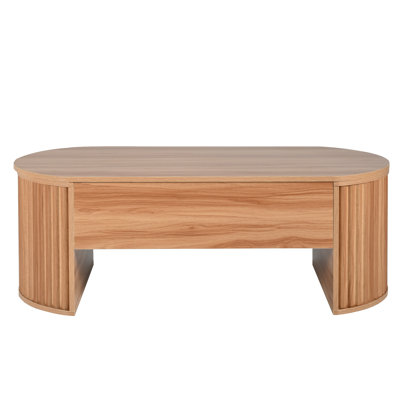 Lift Top Coffee Table With Hidden Compartment, Partially Assembled Wooden Center Table For Home Living Room