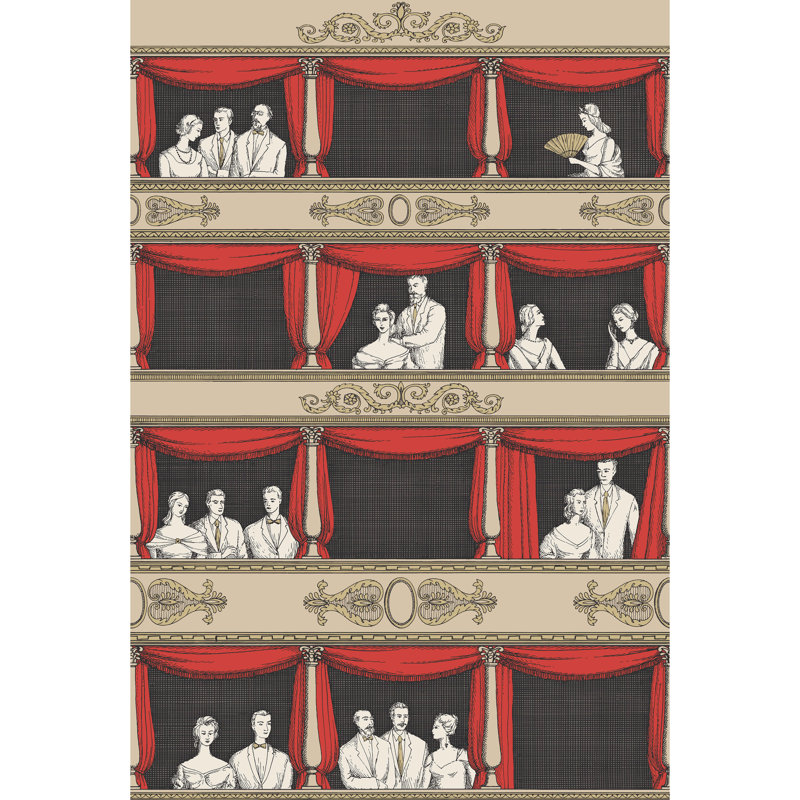 Fornasetti Wallpaper Roll, Rouge