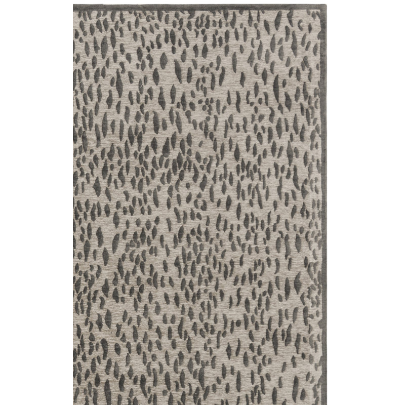 Ankit Light Grey/Dark Grey Area Rug, Rectangle 2'3" x 4'