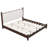 King Size Wood Platform Bed with Upholstered Headboard, Espresso Frame+Beige Fabric-800682939-800682938
