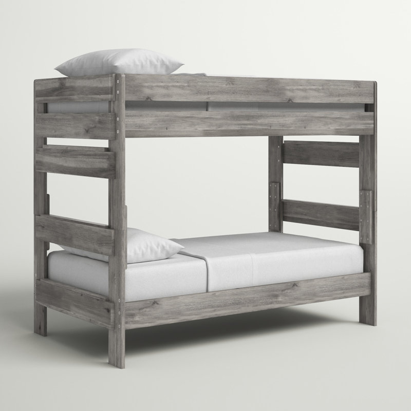 Kids Twin Over Twin Bunk Bed, Driftwood