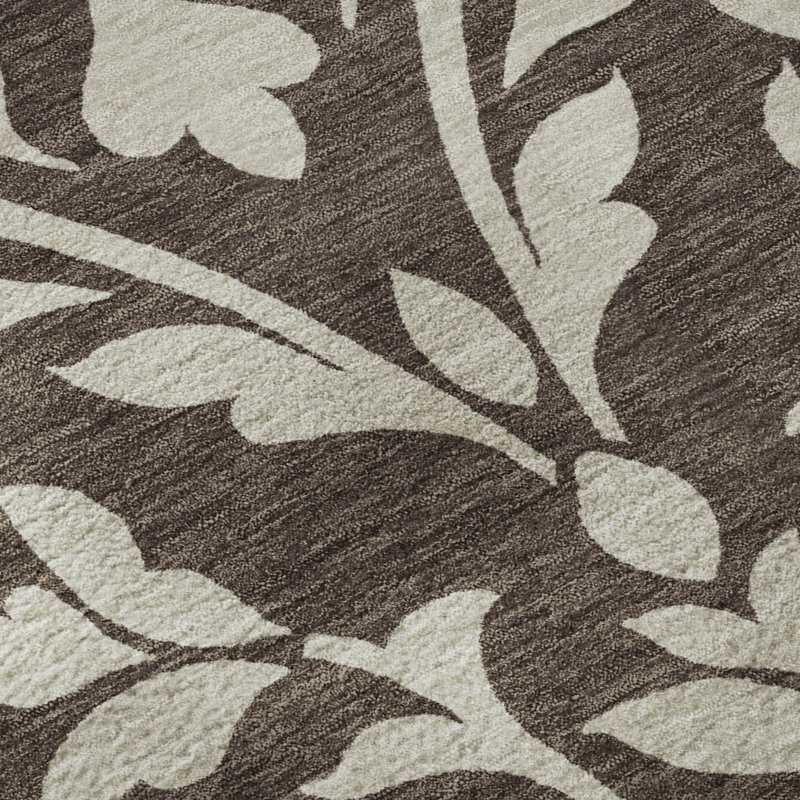Premium Machine Washable Prisco Chocolate Rug, Round 8'